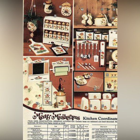 Merry Mushroom's Sears 1970's Wall clock matches canisters retro vintage groovy - Picture 11 of 11